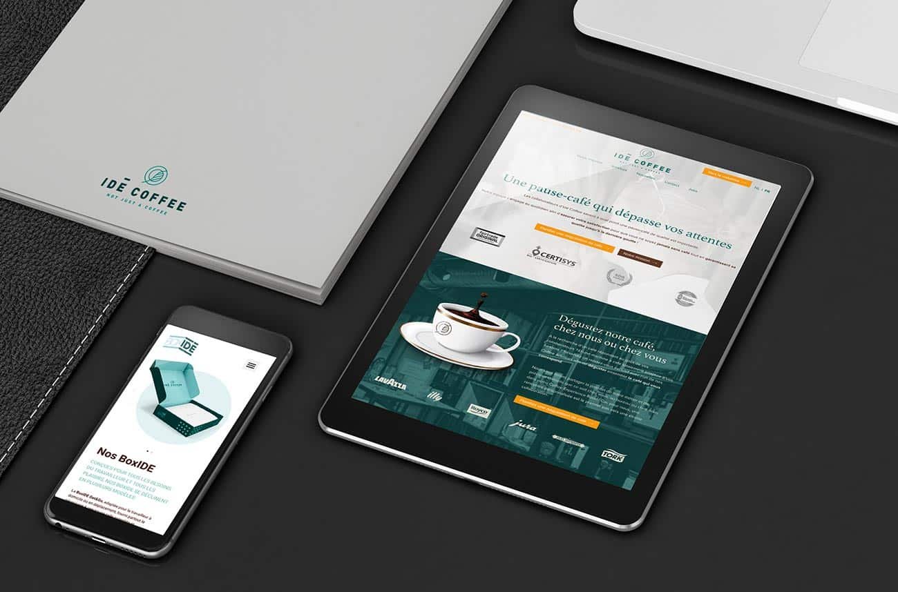 Le site IDÉ Coffee sur tablette et mobile